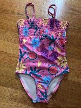 Tea collection Girls' Pink Floral One-Piece Swimsuit